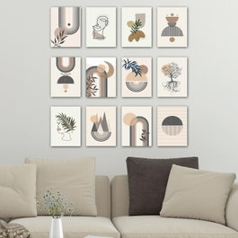Wallity Set de 12 Cuadros Decorativos Multicolor en MDF (20 x 15 cm)